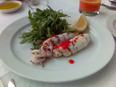 Grilled Squid with Rocket