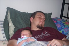 Daddy and Nathan sleeping