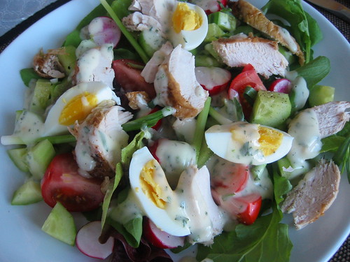 Roast chicken salad with tarragon dressing