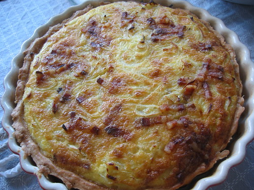 Pancetta and onion tart