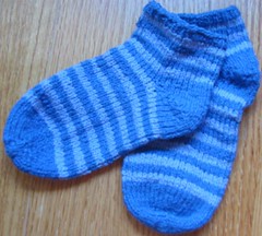 Striped Toe-up Socks
