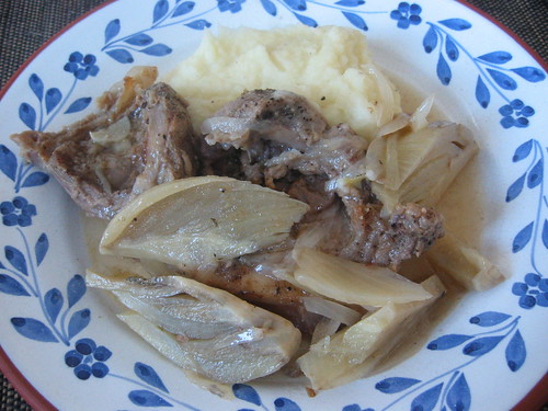 Slowly braised veal shank with fennel and olive oil mash