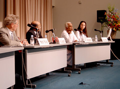 Dr.Ariyaratne speaking at the symposium